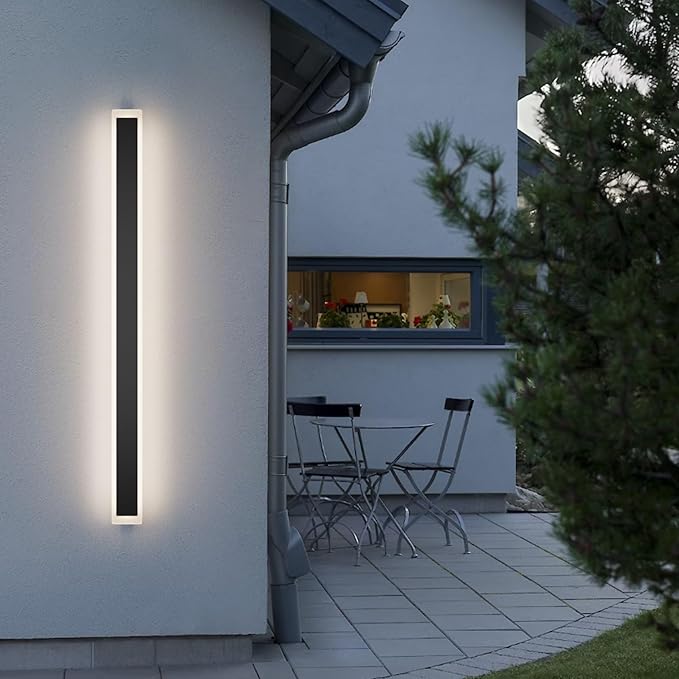 59In Long Outdoor Wall Light 4000K Dimmable IP65 Waterproof Linear Outdoor Light Modern Exterior Wall Lighting for Porch House
