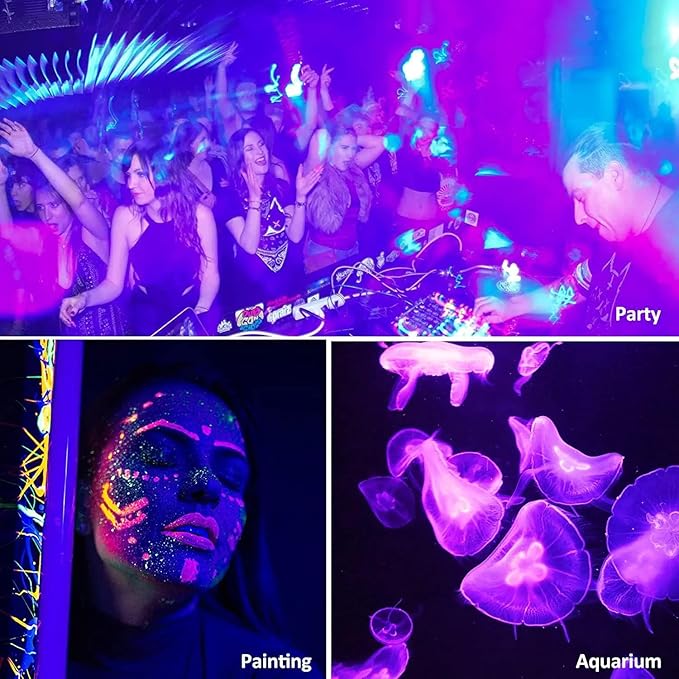 2 Pack 1000W LED Black Flood Light, Big Black Light Outdoor with Plug and Switch, IP66 Waterproof Blacklight for Glow Party, Halloween, Fluorescent Poster, Body Paint, Aquarium
