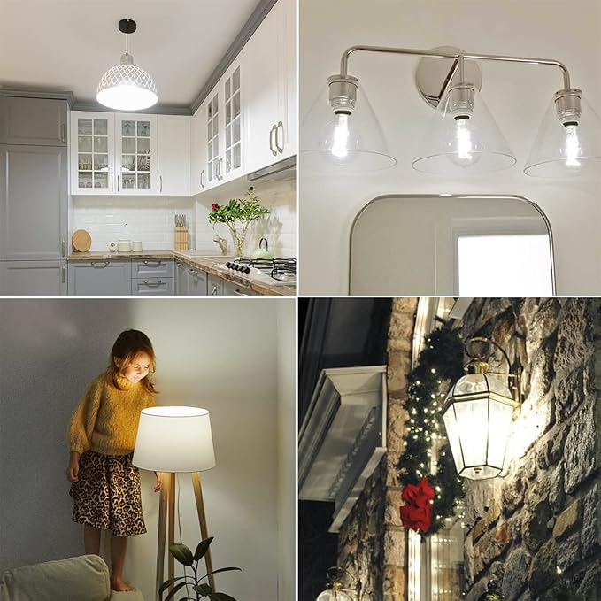 G25 LED Globe Edison Light Bulb,Vintage Dimmable LED Filament Light Bulb E26, 6W Equivalent to 60W,Neutral White 4000K, G25 Glass Edison Style for Bathroom Makeup Mirror 6 Pack