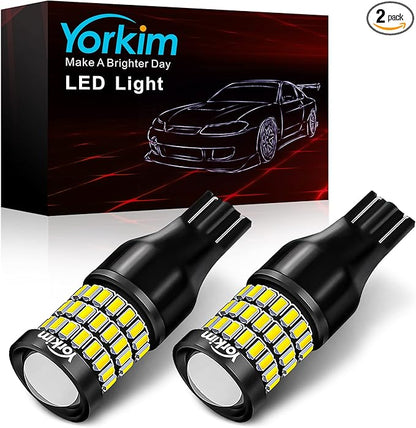 Yorkim 921 LED Bulb 912 Led Reverse Light Super Bright 3014 3030 58-SMD Chipsets Error Free, 921 led backup lights T15 LED Bulb 906 904 902 W16W 921 912 Reverse Lights, 6500K White, Pack of 2