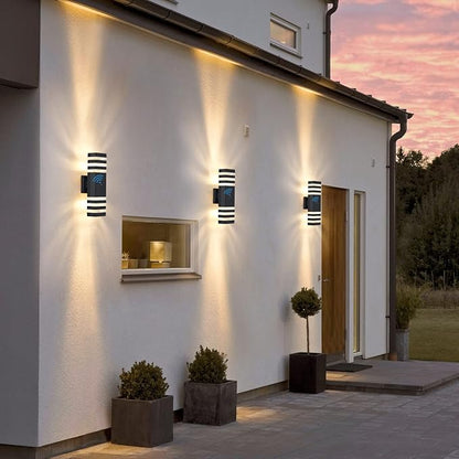 DASTOR Dusk to Dawn Outdoor Wall Lights, Modern Exterior Sconce Lighting Fixtures, Up and Down Outdoor Porch Lights, Aluminum Waterproof Outside Lights for House Porch Garage, 2 Pack