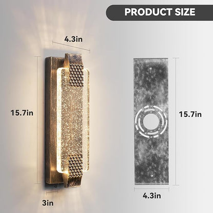 camuucci Dusk to Dawn Outdoor Light,15.7 Inches LED Porch Lights Outdoor Waterproof Modern Outside Sconce Wall Mount for Doorway Hallway Porch Patio Yard Doorway Bronze