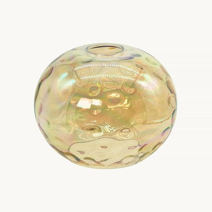 7" Glass Shade Replacement for E26 Pendant Lights, Champagne Hammered Globe Lampshade for Wall Sconce, Dia 7", Height 5", Fitter 1.65" (Amber - 1 pc)