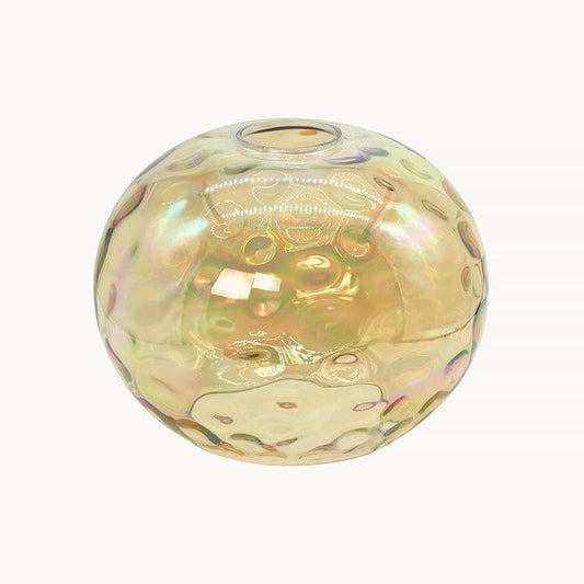 7" Glass Shade Replacement for E26 Pendant Lights, Champagne Hammered Globe Lampshade for Wall Sconce, Dia 7", Height 5", Fitter 1.65" (Amber - 1 pc)