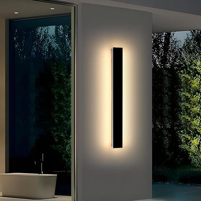 39inch Long Outdoor Wall Lights, Modern Wall Mounted Lighting Fixture, 3 Color Lights 3000K/4500K/6000K, IP65 Waterproof, Black LED Exterior Wall Sconces for Patio, House, Courtyard, Porch