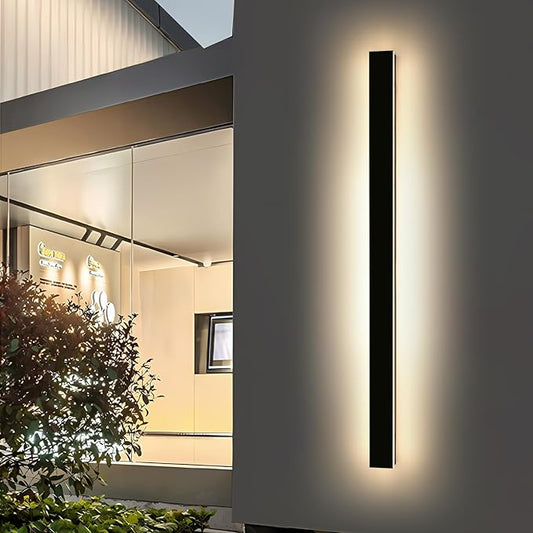Mikeru 70.8inch Long LED Wall Light, 3000k-6000k Three Colors Switchable Modern Outdoor Wall Light Fixtures Acrylic Invisible Exterior Light for Porch Outdoor Wall Mount Lighting for House