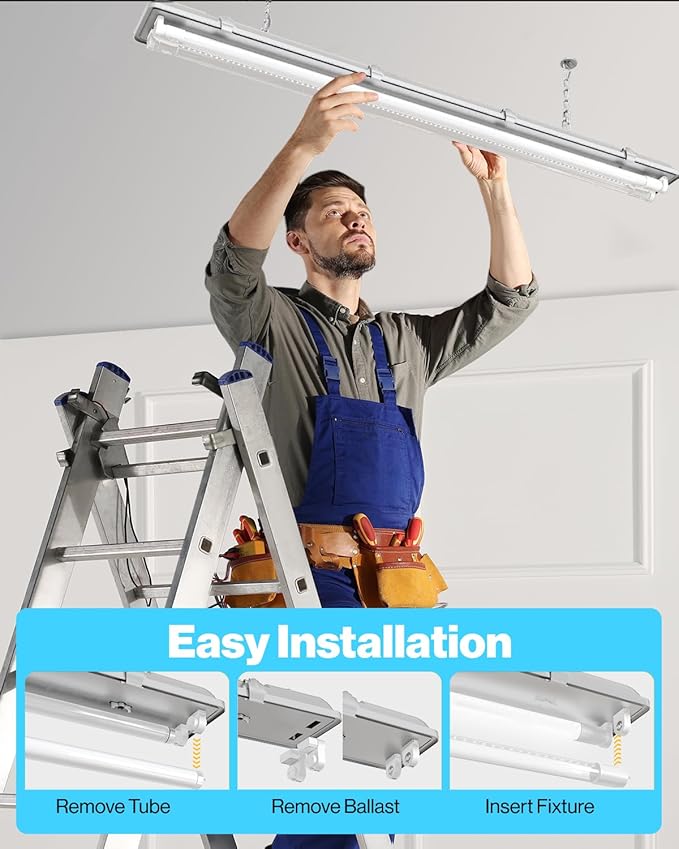 Sunco 100 Pack T8 LED Bulbs 4 Foot, Tube Light Bulbs Ballast Bypass, 48 Inch Fluorescent Replacement, 2200 LM, 18W, 6000K Daylight Deluxe, Single Ended Power, Type B, Clear Lens UL.