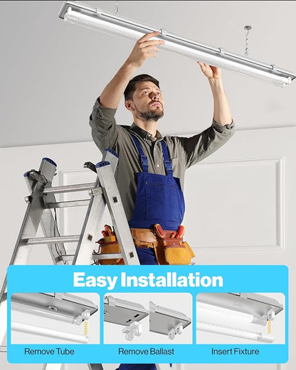 Sunco 100 Pack T8 LED Bulbs 4 Foot, Tube Light Bulbs Ballast Bypass, 48 Inch Fluorescent Replacement, 2200 LM, 18W, 6000K Daylight Deluxe, Single Ended Power, Type B, Clear Lens UL.