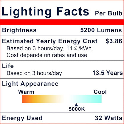 Explux 350 Watt Equivalent PAR38 LED Flood Light Bulb, Ultra Bright 5200 Lumens, Non-Dimmable, Full-Glass Outdoor Waterproof & Anti-Ageing, Daylight 5000K, 1-Pack