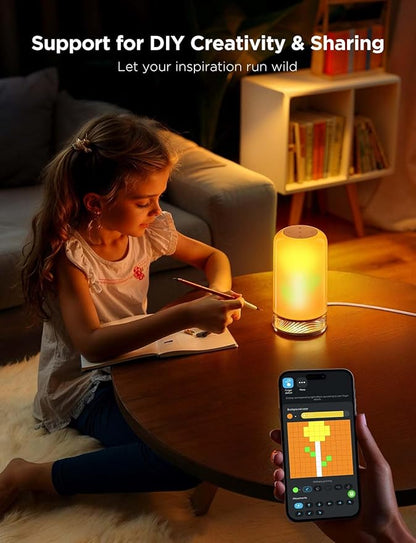 Govee RGBIC Smart Table Lamp 2, Touch Bedside Small Table Lamp Matter, Alexa Compatible, LED Desk Lamp with 64 Scene Modes, Color Changing Lamp for Bedroom Living Room Dimmable Night Light(Corded)