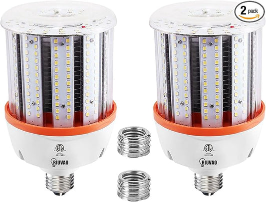 80W Led Corn light bulbs , 12000 Lumen LED Corn Bulb 800W Equivalent 5000K Daylight White Lamp,E26/E39 Medium Mogul Base,2-Pack Large Area Lights For Outdoor Indoor Warehouse Garage High Bay Lighting