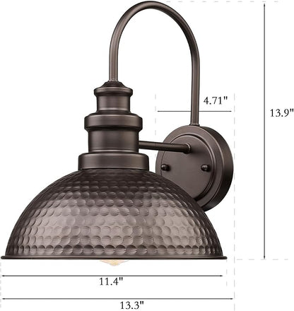 Outdoor Barn Lights, Farmhouse Outdoor Wall Sconces, Rustic Exterior Wall Mount Lights, Vintage Industrial Exterior Lighting Fixture for Porch,Garage,Patio, Fit E26 Socket(Oil-Rubbed Bronze, 8 Pack)