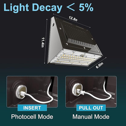 Lightdot 6Pack 200W LED Wall Pack Lights, 100-277v Full Cut Off Dusk to Dawn Photocell, 30000Lm(150Lm/W) 5000K IP65 Outdoor Exterior Lighting for Garage,Warehouse,Yard,Building,Factory,ETL
