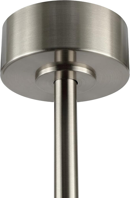 WINGBO 64 Inch DC Ceiling Fan without Lights, 5 Reversible Carved Solid Wood Blades, 6-Speed Noiseless DC Motor, Ceiling Fan No Light with Remote, Brushed Nickel Finish with Gray Blades, ETL Listed