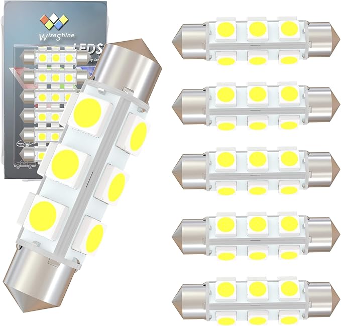 42mm DC 24V 578 569 Festoon LED Bulb Extremely Super Bright 6000K White,561 562 566 Led Light Bulb for Truck Marine Boat Interior Reading Lights (Pack 6)