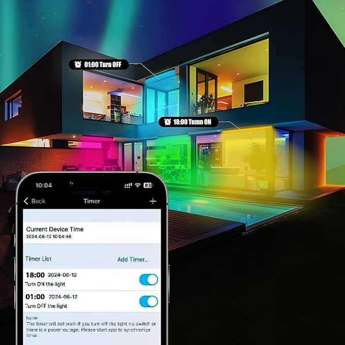 Smart Outdoor RGBCW LED Light Bar 20″, Color Changing Wall Washer with App & Remote Control, 2700K–6500K Tunable White Floodlight, IP65 RGB Stage/Porch Lights for House, Music Sync,