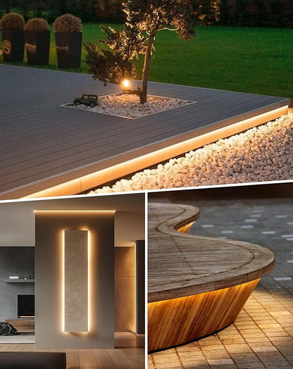 Shine Decor LED Neon Rope Lights AC 120V, Expandable & Cuttable 120LEDs/M Bright Strip Lighting, ETL Cold-Resistant & IP65 Waterproof for Indoor Outdoor, 8x16mm, 2500K Warm White, 16.4ft