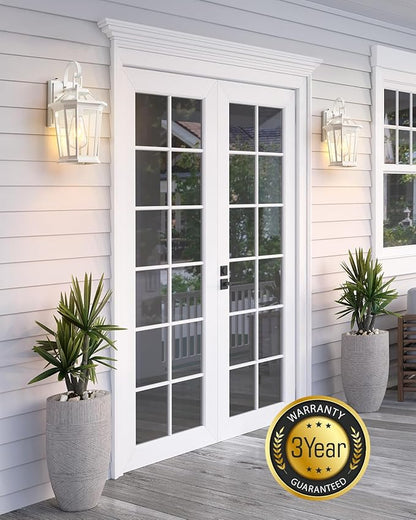VIANIS 2 Pack Outdoor Wall Lights, Dusk to Dawn Exterior Light Fixture for House, 100% Anti-Rust Aluminum Waterproof Porch Light Outside Wall Lights, White Outdoor Wall Sconce Lanterns for Garage