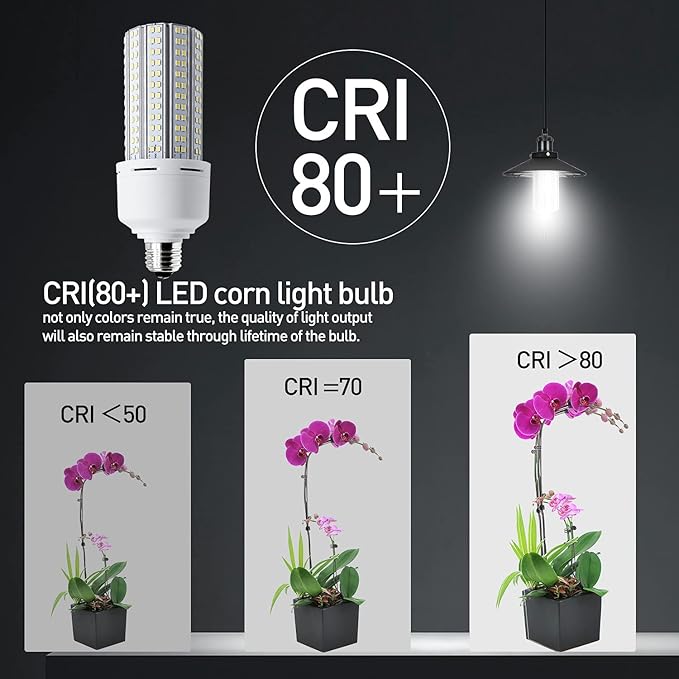 2 Pack LED Corn Light 600W Equivalent LED Corn Bulb 7500 Lumen 60W Large Area Cool Daylight White E26/E27 Medium Base for Garage Backyard Bedroom Warehouse Factory Workshop Street