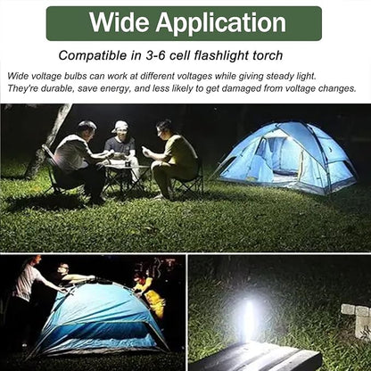 2Pcs 4-12V Wide Voltage LED Bulb P13.5S Replacement for Vintage Bike Lamps, MX-993/U Military Torches & 4-6 Cell Maglite - Tactical Flashlight Replacement KPR113/K13/K15 Compatible