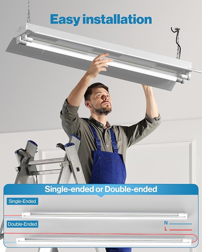 Sunco 20 Pack T8 LED Tubes 4FT Fluorescent Replacement Bypass Ballast or Plug and Play 20W 2400 LM 6000K Daylight Deluxe Ballast Compatible Single Ended or Double Ended Hybrid Type A+B Clear Lens.