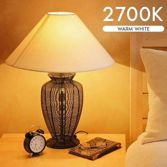 LUXRITE A19 LED Light Bulb 60 Watt Equivalent, Non-Dimmable, 2700K Warm White, 800LM, Standard LED Light Bulbs 8W, E26 Base, Enclosed Fixture Rated, Damp Rated, ETL Listed (24 Pack)