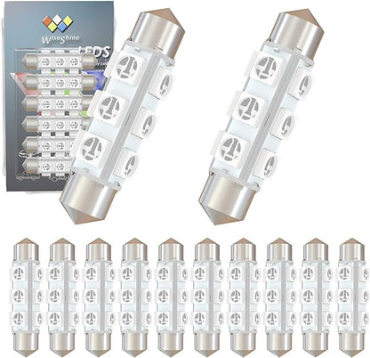 360 deg 42mm DC 24V 569 578 Festoon LED Car Bulb Red, 212-2 LED Bulbs for Truck Marine Boat Interior Door Cargo Lights Non Polarity(Pack 12)