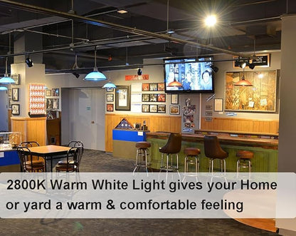 Vinaco PAR30 Long Neck Halogen 39W 120V (50W Equivalent), Long Lasting 6 Pack PAR30L Flood Light Bulb, PAR30 Dimmable, High Output 500LM with PAR 30 E26 Warm White 2800K Indoor Outdoor PAR30LN