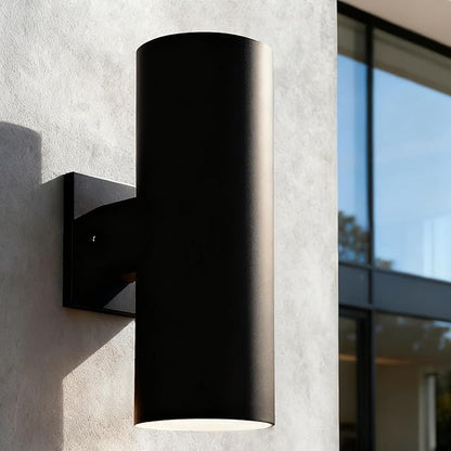 Modern Outdoor Wall Lights,Stainless Steel, 23W 3000K Integrated LED Cylinder Up Down Wall Sconce Porch Lighting IP65 Waterproof Patio Wall Light Fixture for House Porch Entryway