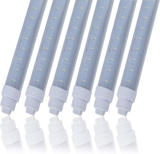 Midwestern 6 Pack T10 7FT 60W Led Tube Light Shop Double Sided 360° Rotatable R17D Base Ballast Bypass 7 Foot Advertisement Sign Lighting 6000k Cool White Striped Cover 100-277V (7ft 60w, 6 Pack)