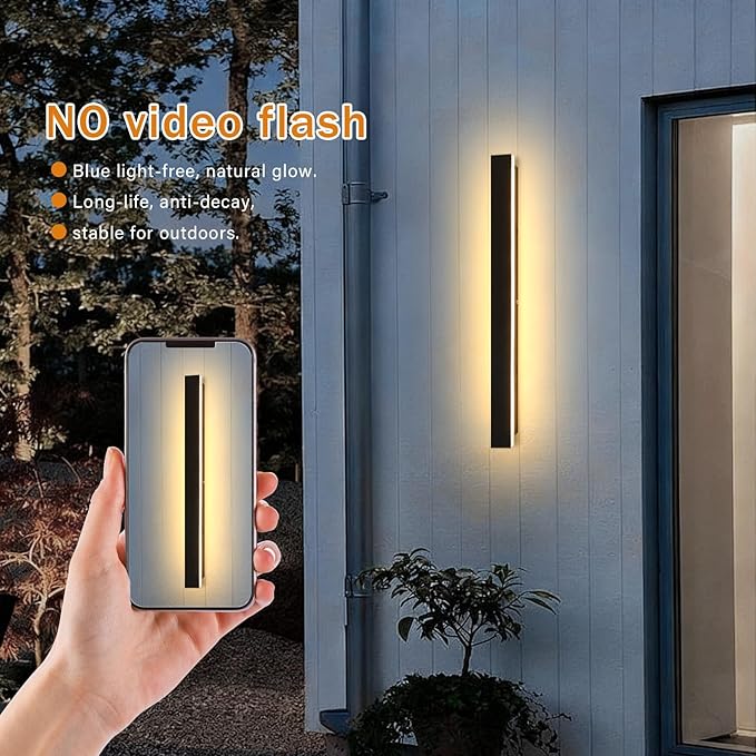 Modern Outdoor Wall Lights 39.4" LED 3000K Outdoor Wall Light for House Exterior Wall Garage Entrance Lighting Fixtures IP65 Waterproof Long Strip Wall Sconces for Doorway Patio Passage
