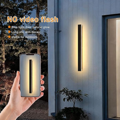 Modern Outdoor Wall Lights 39.4" LED 3000K Outdoor Wall Light for House Exterior Wall Garage Entrance Lighting Fixtures IP65 Waterproof Long Strip Wall Sconces for Doorway Patio Passage