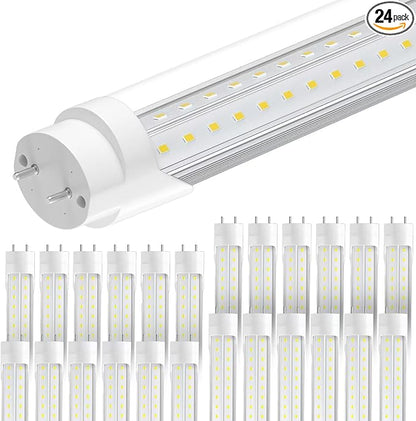 T8 Led Bulbs 4 Foot, 5000K 45W 5850LM 24-Pack, 4ft Ballast Bypass Led Bulbs Super Bright LED Daylight, Fluorescent Light Replacement, T8 4' Led Tube Shop Light for Workshop Garage Warehouse