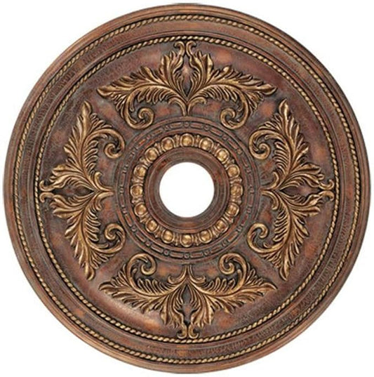 Livex Lighting 8210-30 Ceiling Medallion, Crackled Greek Bronze Medium