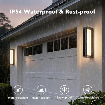 Solar Exterior Lighting Fixtures, 20.5" Waterproof Front Porch Light, 3000K LED Outdoor Sconce Lights, Modern Outdoor Wall Sconces, Extra Large Wall Lantern for House Garage Doorway Patio