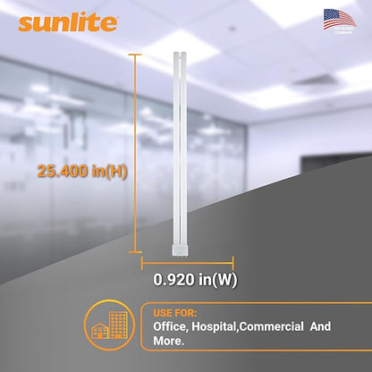 Sunlite FT40DL/841 Twin Tube Compact Fluorescent Lamp, FT 4-Pin, 40 Watts, 3150 Lumens, 4100K Cool White, 4-Pin (2G11) Base, ROHS Compliant, 10 Pack