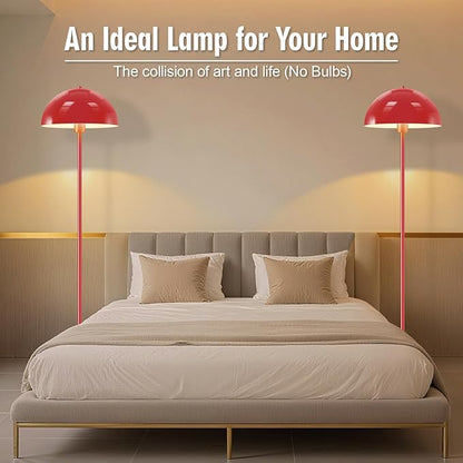 Industrial Floor Lamp, Red Floor Lamp for Living Room, 66Inch Tall Modern Standing Lamp, Stand Up Lamp with Metal Dome Shade, Mid Century Corner Reading Lamp for Bedroom Office Nursery Room, NO BULB