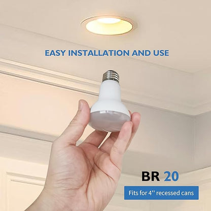 Jolux 10 Pack BR20 LED Bulbs Dimmable, 1470 Lumens, 3000K Warm White, 100W Equivalent to 13.5w, CRI82, Medium Screw Base E26, Indoor Flood Light