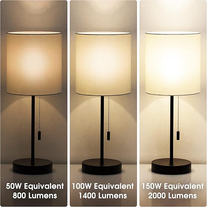 Briignite 3 Way LED Light Bulbs 50 100 150W Equivalent, 3 Way Light Bulbs, Three Way A21 E26 Medium Base, Soft White 3000K, 800lm-1400lm-2000lm, 2 Pack