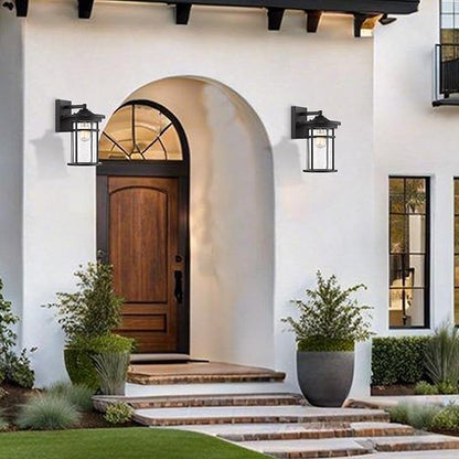 Casia Outdoor Wall Lights, Anti-Rust Outdoor Wall Sconces, Traditional Exterior Lantern, Outside Mounted Lights, Exterior Lighting Fixture for Patio, Porch, Garden,Balcony (Black, 14.17" H)