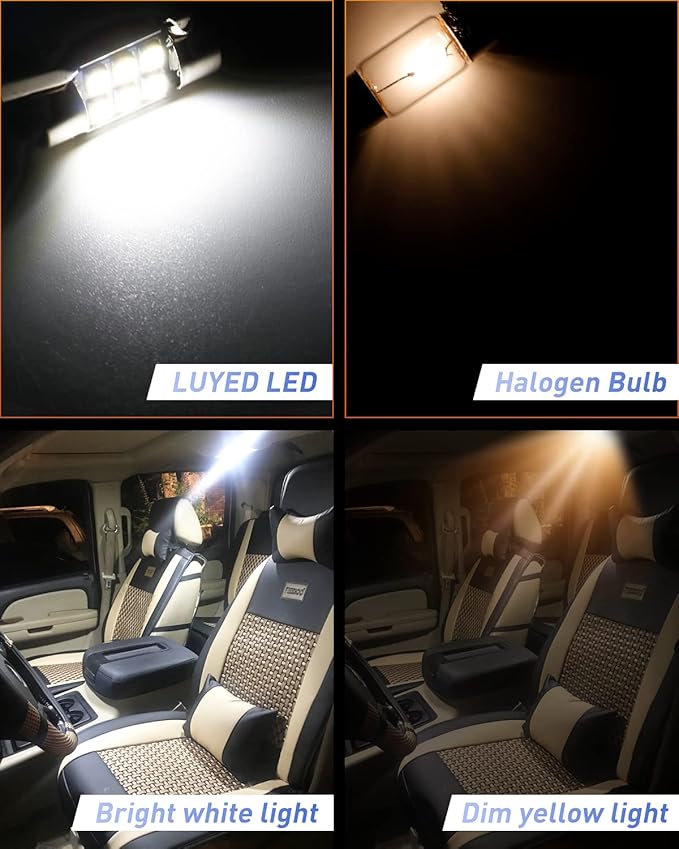 LUYED DE3175 LED Bulb Xenon White CANBUS Error Free 1.25 inches DE3021 DE3022 3175 LED Bulbs Used For Interior Map Dome License Plate Courtesy Lights,Pack of 5