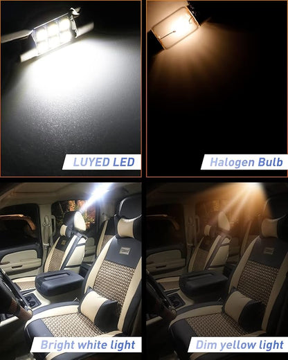 LUYED DE3175 LED Bulb Xenon White CANBUS Error Free 1.25 inches DE3021 DE3022 3175 LED Bulbs Used For Interior Map Dome License Plate Courtesy Lights,Pack of 5