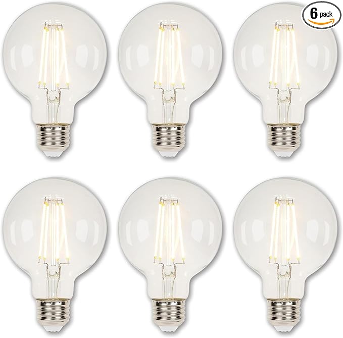 Westinghouse Lighting 4317200 5.5 Watt (40 Watt Equivalent) G25 Dimmable Clear Filament LED Light Bulb, Medium Base