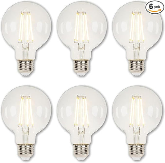 Westinghouse Lighting 4317200 5.5 Watt (40 Watt Equivalent) G25 Dimmable Clear Filament LED Light Bulb, Medium Base