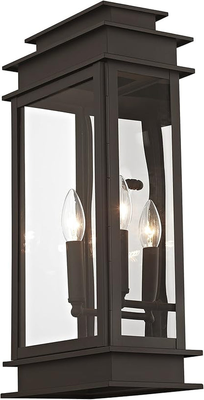 Livex Lighting 2018-07 Princeton Outdoor Wall Lantern,Bronze,19" x 8.3" x 12.2"