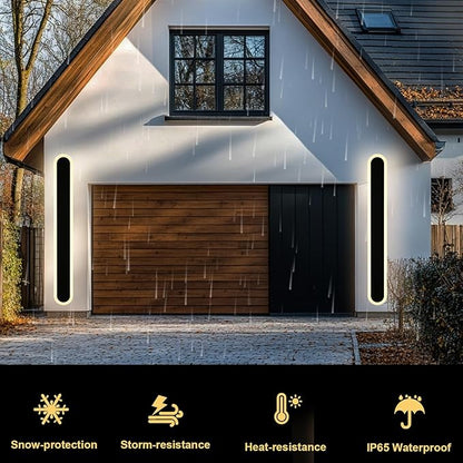 BONLICHT Black Outdoor Wall Light 1 Pack Long Outdoor Modern 5CCT Dimmable LED Linear Wall Sconce 40inch Waterproof IP65 LED Wall Mount Lighting Fixture for Doorway Porch Patio Stairway Garden House