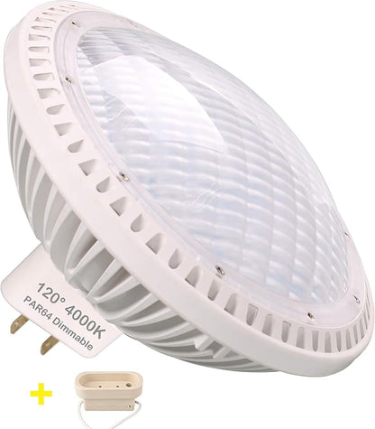 Par64 LED Bulb 40W Dimmable (500Watt Halogen Equivalent) Floodlight, AC120V GX16D Base Lamp, 4000K Neutral White Long Working Life 1 Pack