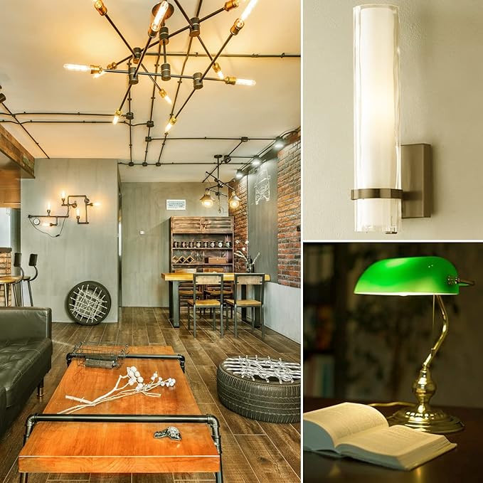 LUXRITE Vintage T9 LED Tube Light Bulbs 60W Equivalent, 3000K Soft White, 550 Lumens, Dimmable Edison Tubular Light Bulbs 5W, Clear Glass, LED Filament Bulb, UL Listed, E26 Standard Base (6 Pack)
