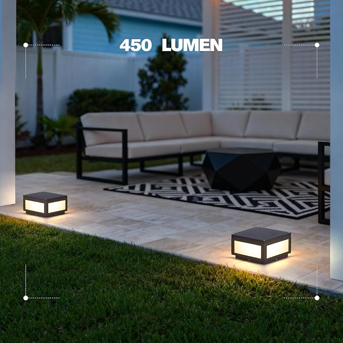 Outdoor Post Lights, 9.84" Pillar Light Outdoor, IP54 Waterproof Column Lights Hard Wired, 3000K Post Lamp Modern for Outside Posts Fence Deck Gate Entrance Yard Driveways
