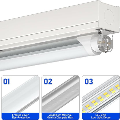 T8 T12 LED Bulbs 4 Foot, 4FT Tube Lights Type A+B Bulbs, 6CCT 3000K-6500K/5 Power(10W-24W) Selectable, T8/T12 4ft Fluorescent Tube Replacement, Plug and Play or Ballast Bypass, ETL DLC(6 Pack White)